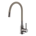 ALVEUS 1144429 - Baterie pentru chiuvetă MINTAS, cu braț flexibil, 34 cm, inox/bej