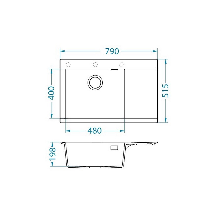 ALVEUS 1149305 - Chiuvetă de bucătărie PURE 79x51,5 cm granit/negru