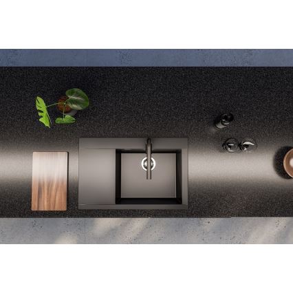 ALVEUS 1149503 - Chiuvetă de bucătărie PURE, 79 x 51,5 cm, granit, negru