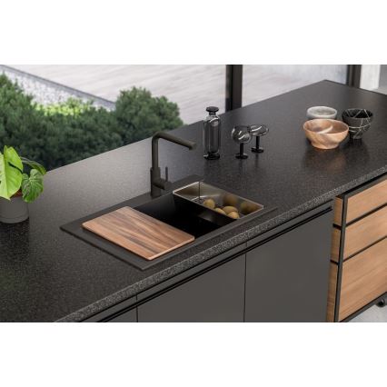 ALVEUS 1149503 - Chiuvetă de bucătărie PURE, 79 x 51,5 cm, granit, negru