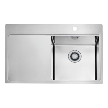ALVEUS 1149516 - Chiuvetă de bucătărie PURE 79 x 52,5 cm, satinată, cu cuva pe partea dreaptă + sifon cu închidere rapidă
