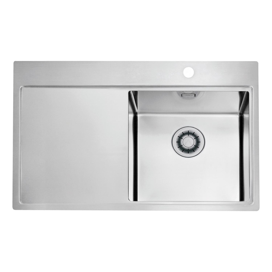 ALVEUS 1149516 - Chiuvetă de bucătărie PURE 79 x 52,5 cm, satinată, cu cuva pe partea dreaptă + sifon cu închidere rapidă