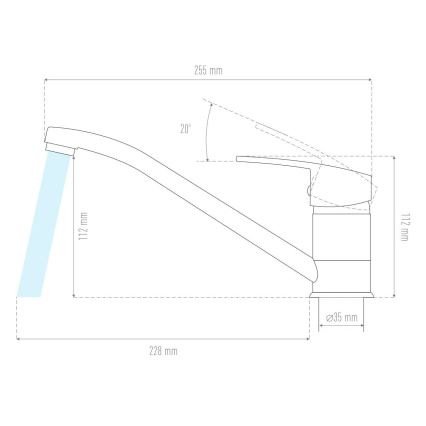 ALVEUS 1150800 - Baterie pentru chiuvetă CLARA, 13,5 cm, granit/negru