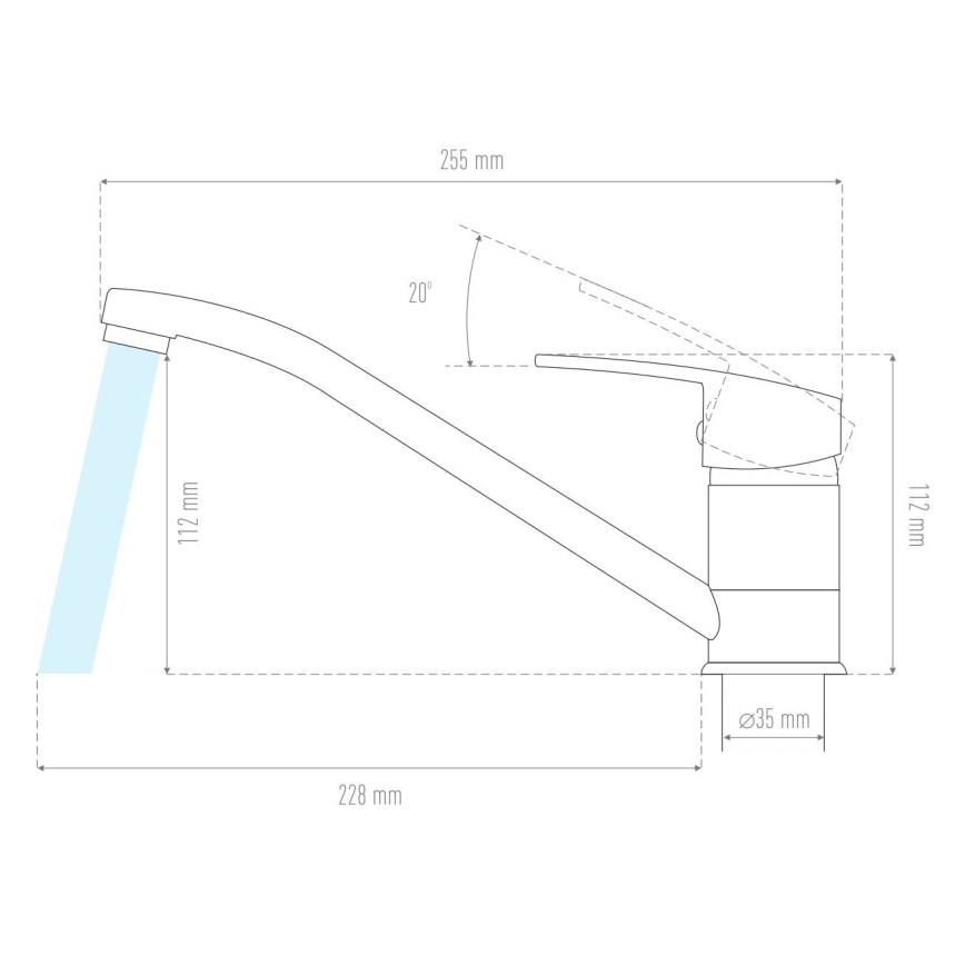 ALVEUS 1150800 - Baterie pentru chiuvetă CLARA, 13,5 cm, granit/negru