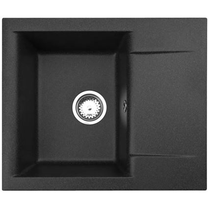 ALVEUS SETA23197 - Chiuvetă de bucătărie CADIT 59x50 cm + baterie pentru chiuvetă cu braț flexibil MINTAS 34 cm granit/negru mat