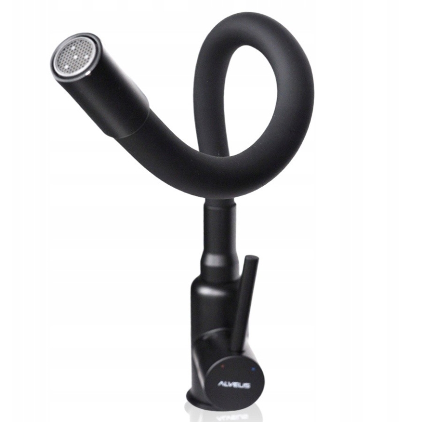 ALVEUS SETA23231 - Chiuvetă de bucătărie CADIT 79x50 cm + baterie pentru chiuvetă cu pipă flexibilă MINTAS 34 cm granit/negru mat