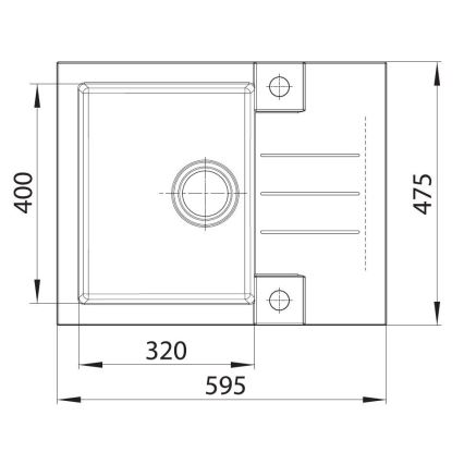 ALVEUS SETA23236 - Chiuvetă de bucătărie ROCK 59,5 x 47,5 cm + baterie pentru chiuvetă cu pipă flexibilă MINTAS 34 cm granit/negru mat