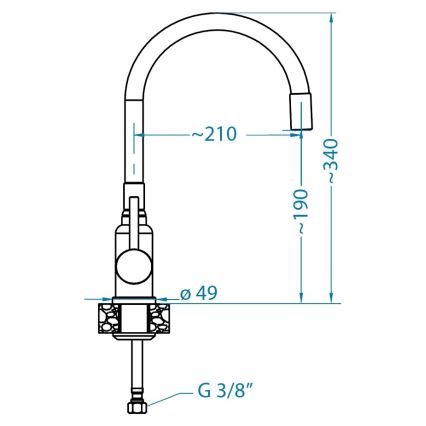 ALVEUS SETA23236 - Chiuvetă de bucătărie ROCK 59,5 x 47,5 cm + baterie pentru chiuvetă cu pipă flexibilă MINTAS 34 cm granit/negru mat