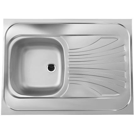 ALVEUS SETA24019 - Chiuvetă de bucătărie CLASSIC 80 x 60 cm + baterie pentru chiuvetă MINTAS cu pipa flexibilă 34 cm, inox/negru
