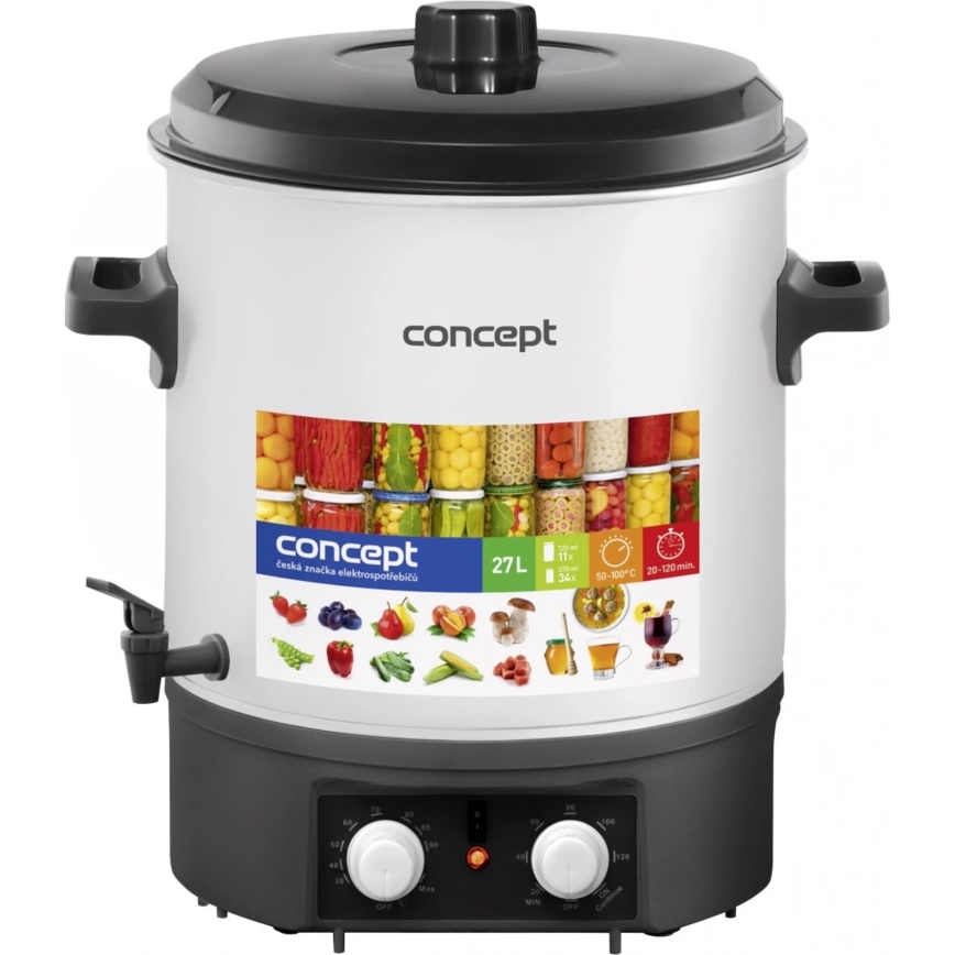 Aparat de conservare și fierbere Concept ZH0030 27 l 2000W/230V oțel inoxidabil/negru