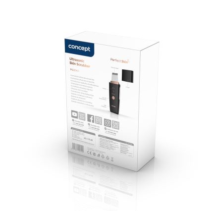 Aparat de curățare facială cu ultrasunete Concept PO2060 PERFECT SKIN 3,5W/5V USB 500 mAh IPX6 negru