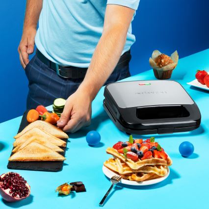 Aparat de sandvici 3 în 1 Niceboy ION Snacker S3 750W/230V oțel inoxidabil/negru