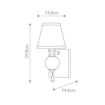 Aplică ARGENTO 1xE14/60W/230V Elstead FE-ARGENTO1