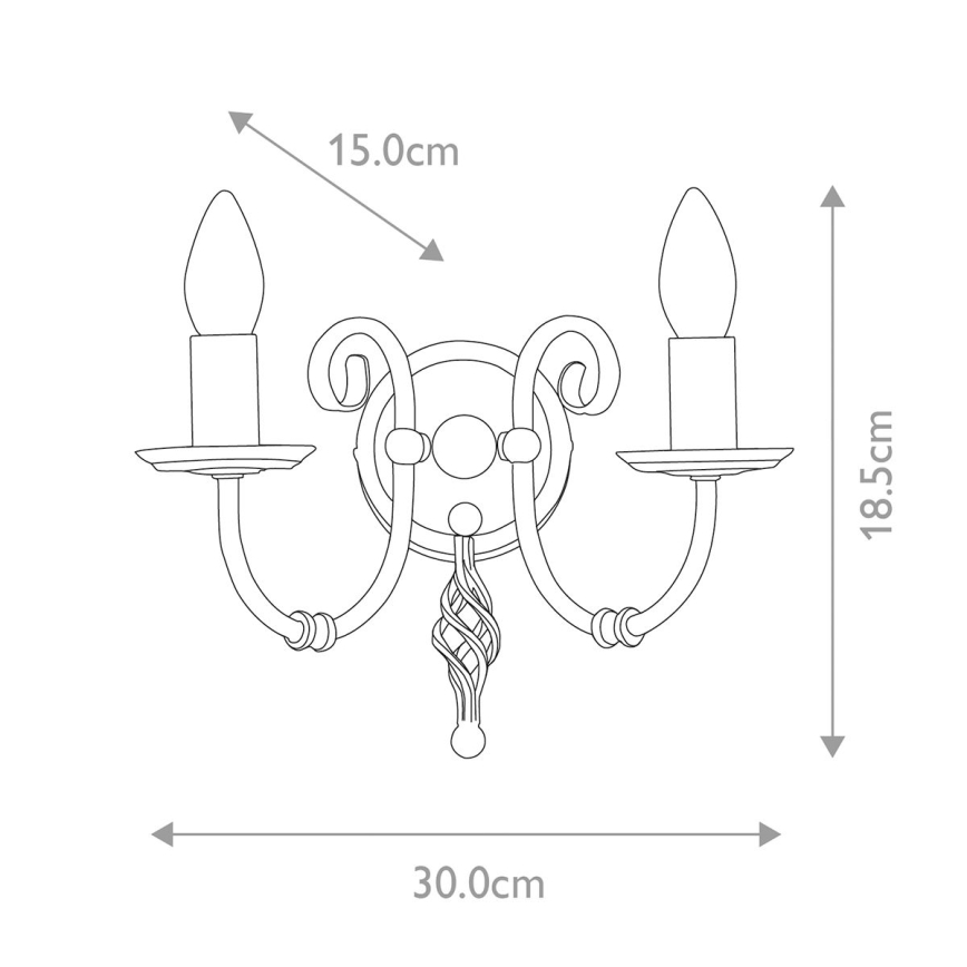 Aplică ARTISAN 2xE14/60W/230V neagră Elstead