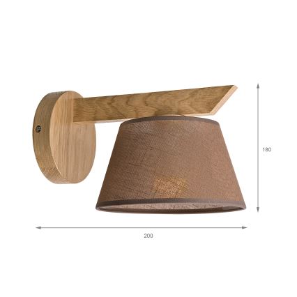 Aplică Brilagi ANTHONY 1xE14/40W/230V stejar/maro