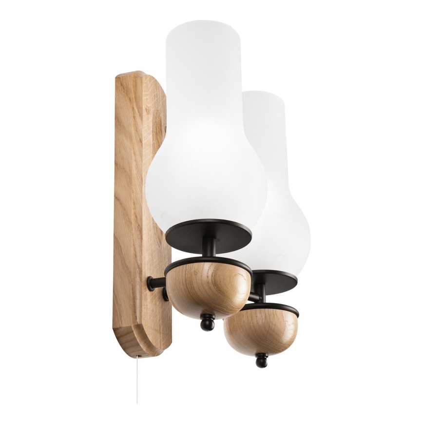 Aplică Brilagi COTTAGE 2xE14/40W/230V stejar/alb