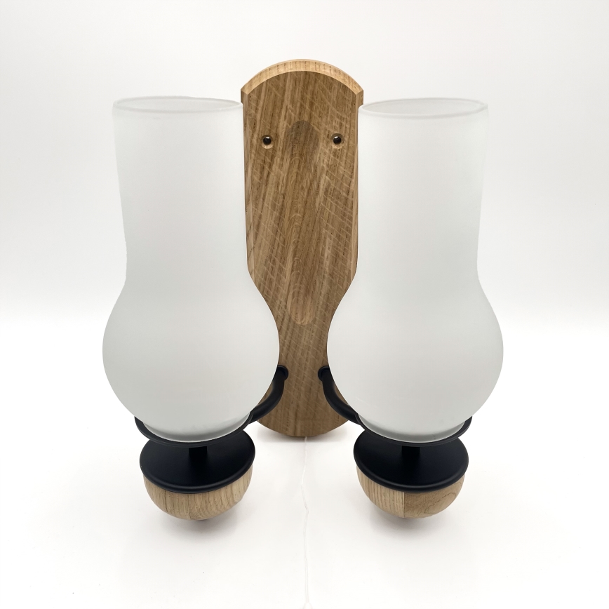 Aplică Brilagi COTTAGE 2xE14/40W/230V stejar/alb