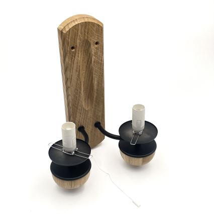 Aplică Brilagi COTTAGE 2xE14/40W/230V stejar/alb