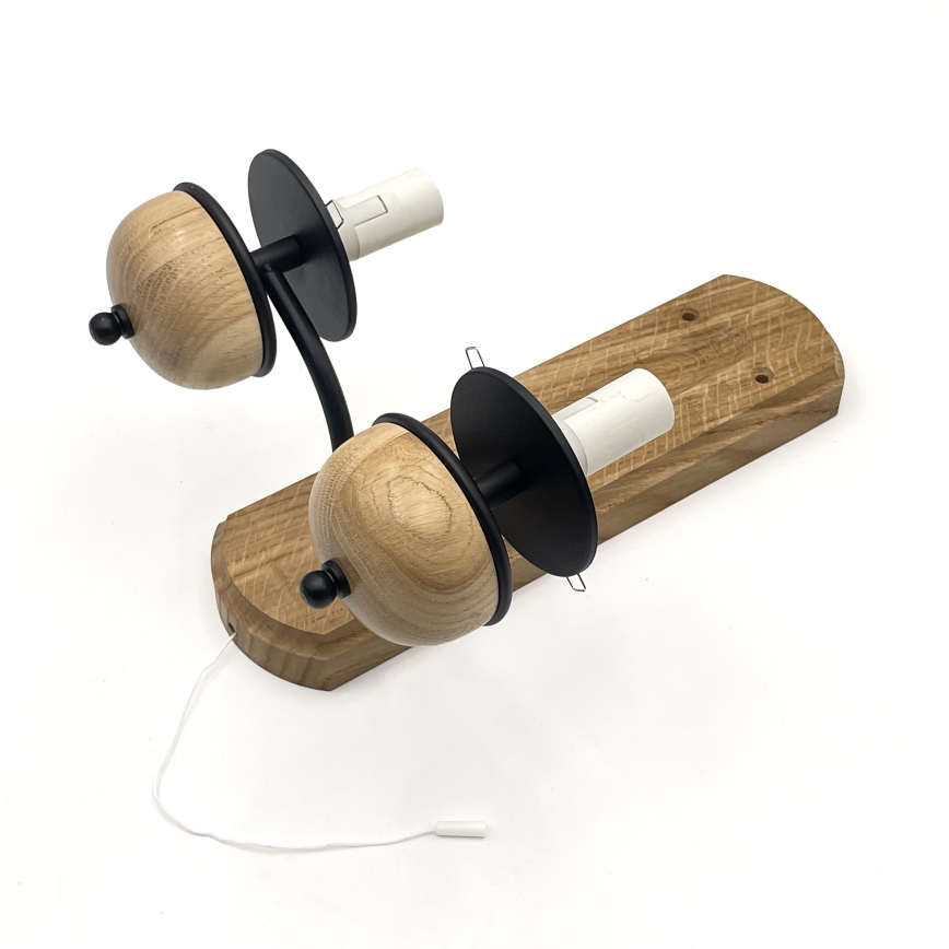 Aplică Brilagi COTTAGE 2xE14/40W/230V stejar/alb