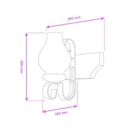 Aplică Brilagi QUEEN 1xE14/40W/230V fag
