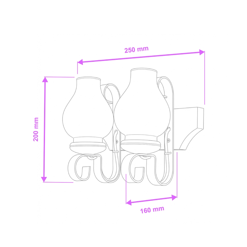 Aplică Brilagi QUEEN 2xE14/40W/230V fag