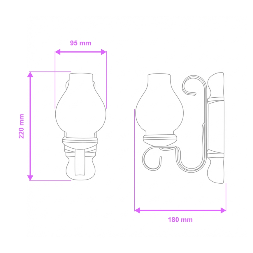 Aplică Brilagi RUSTIC 1xE14/40W/230V fag