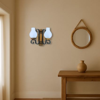 Aplică Brilagi RUSTIC 2xE14/40W/230V fag