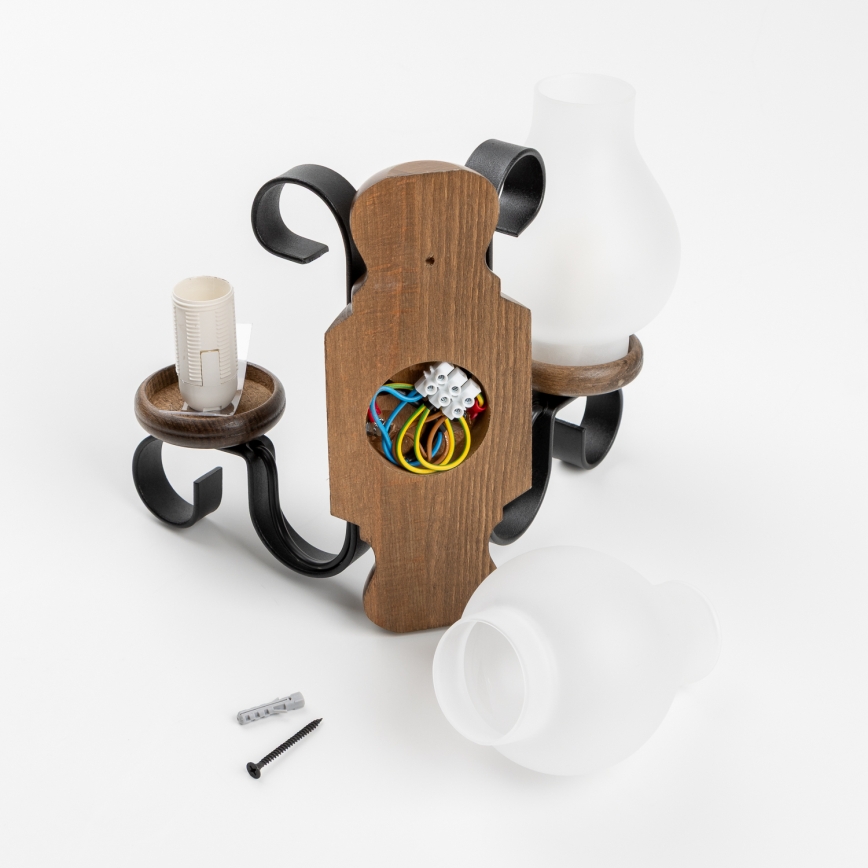 Aplică Brilagi RUSTIC 2xE14/40W/230V fag/nuc