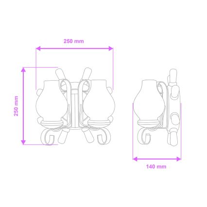 Aplică Brilagi TIMONA 2xE14/40W/230V fag