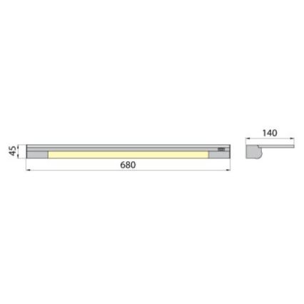 Aplică cu raft APERA T5 G5/13W/230V 68 cm