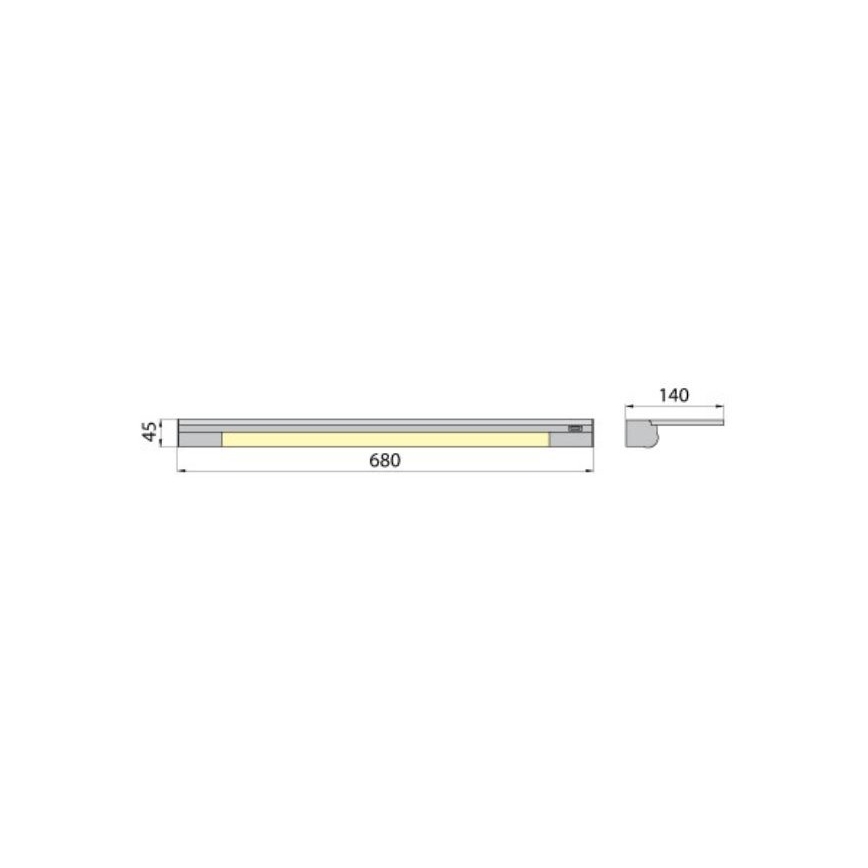 Aplică cu raft APERA T5 G5/13W/230V 68 cm