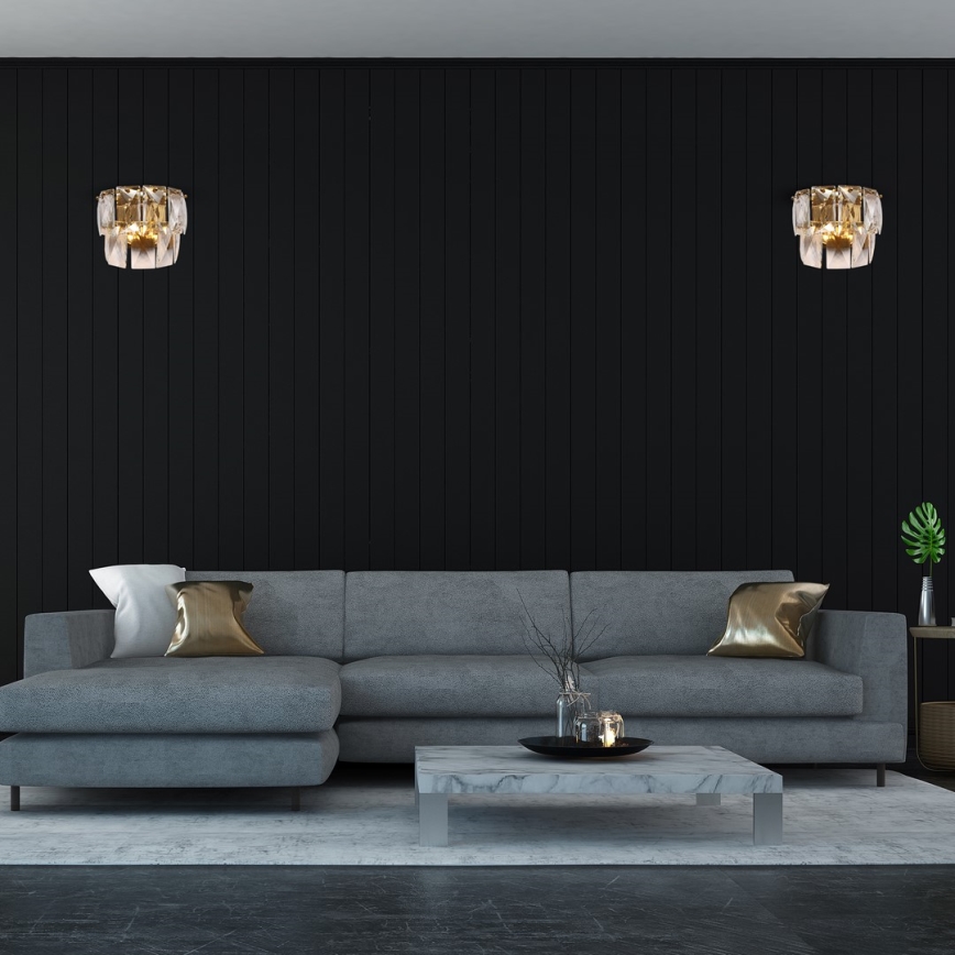 Aplică de cristal CHELSEA 2xE14/40W/230V aurie