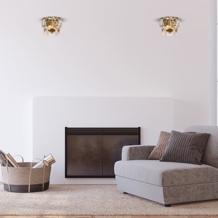 Aplică de cristal CHELSEA 2xE14/40W/230V aurie