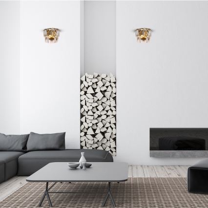 Aplică de cristal CHELSEA 2xE14/40W/230V aurie