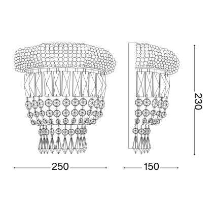 Aplică de cristal Ideal Lux DUBAI 2xE14/28W/230V
