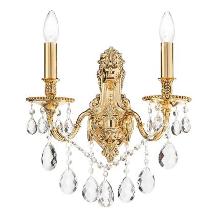 Aplică de cristal Ideal Lux GIOCONDA 2xE14/40W/230V auriu