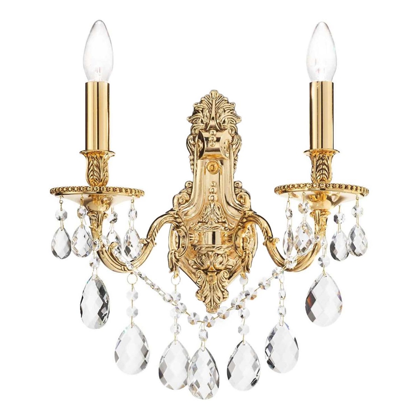 Aplică de cristal Ideal Lux GIOCONDA 2xE14/40W/230V auriu
