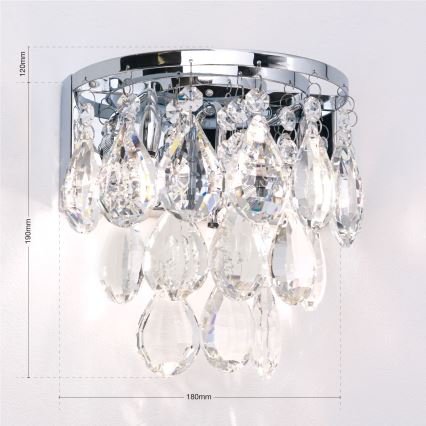 Aplică de cristal CELESTE 2xG9/40W/230V crom lucios