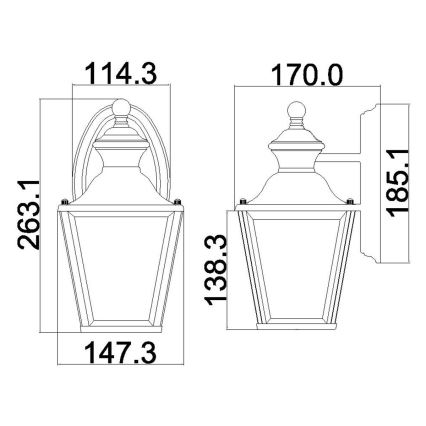 Aplică de exterior BAY SHORE 1xE27/60W/230V IP44 aurie Kichler