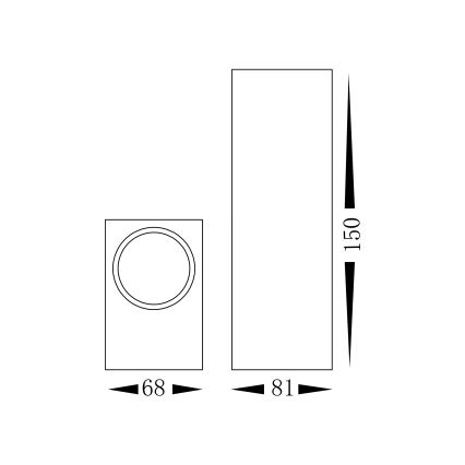 Aplică de exterior BOKA 2xGU10/60W/230V IP44 neagră