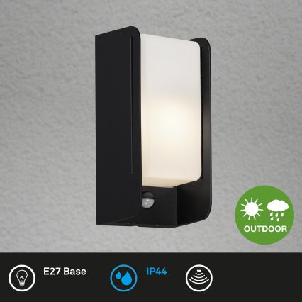 Aplică de exterior cu senzor BOKS 1xE27/12W/230V IP44 Briloner 3017-015