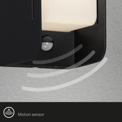 Aplică de exterior cu senzor BOKS 1xE27/12W/230V IP44 Briloner 3017-015