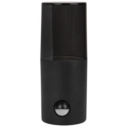 Aplică de perete pentru exterior cu senzor de mișcare și de amurg 1xE27/40W/230V IP44 negru/fumuriu