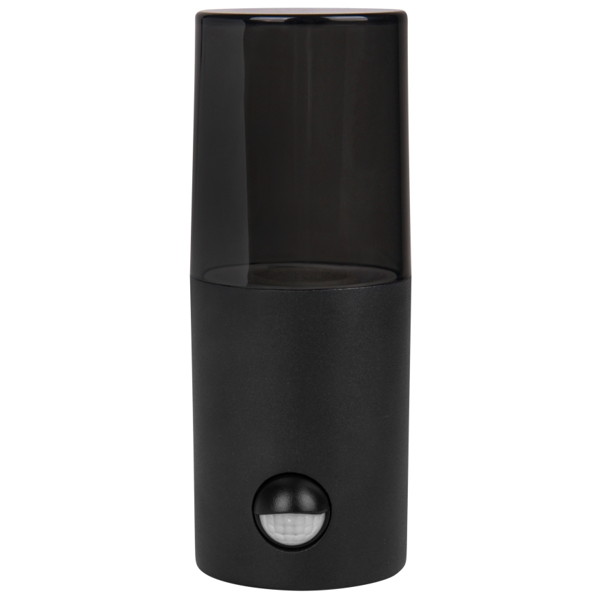 Aplică de perete pentru exterior cu senzor de mișcare și de amurg 1xE27/40W/230V IP44 negru/fumuriu