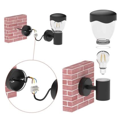 Aplică de exterior cu senzor ARTEO 1xE27/15W/230V IP44