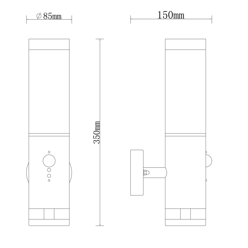 Aplică de exterior cu senzor 1xE27/15W/230V IP44 Globo