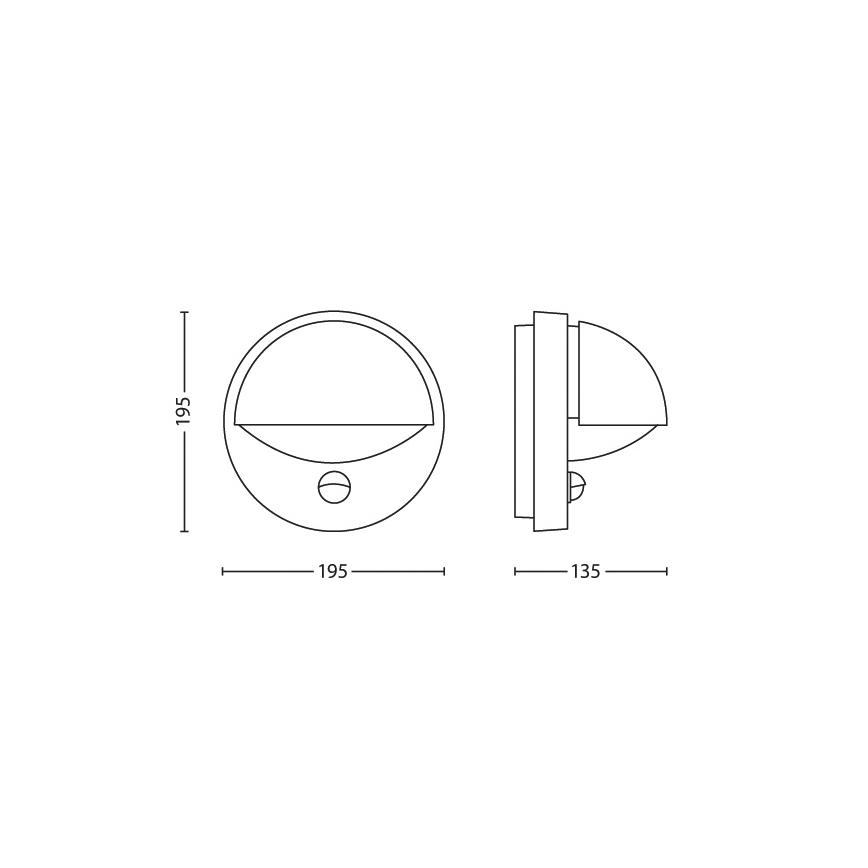 Aplică de exterior cu senzor 1xE27/12W/230V IP44 Philips