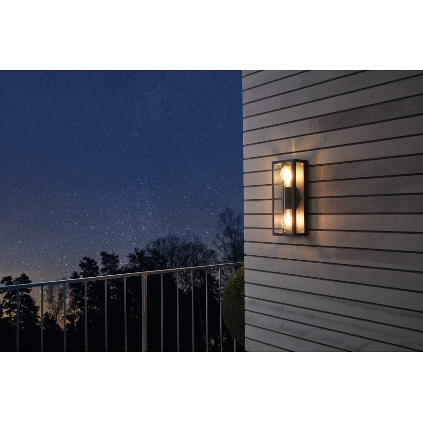 Aplică de exterior Eglo 780426 ALGECIRAS 2xE27/60W/230V IP44 negru