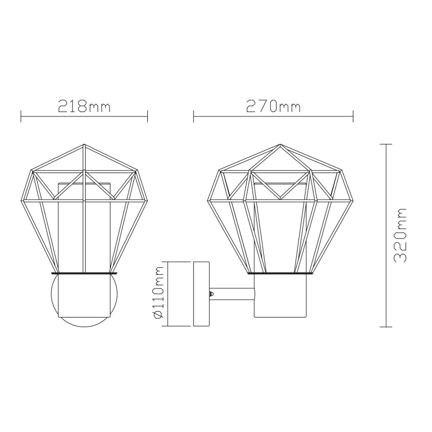 Globo - Aplică de exterior 1xE27/15W/230V IP44