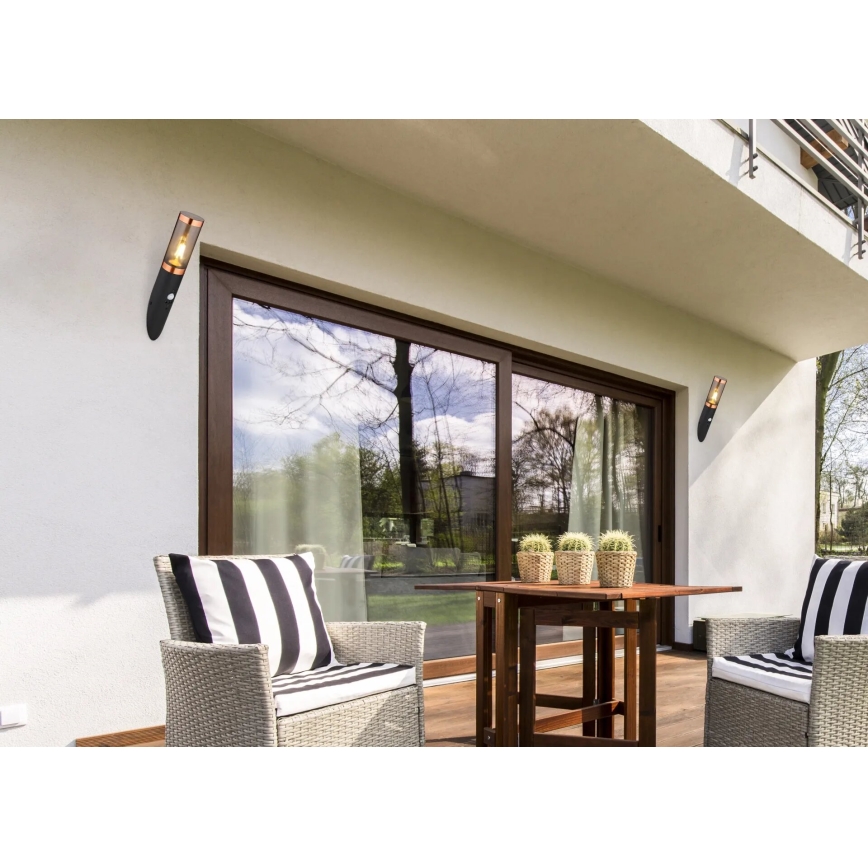 Aplică de exterior Globo 1xE27/23W/230V IP44 negru/cupru